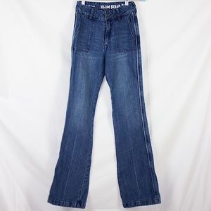 Volcom Wide Leg Flare High Rise Blue Jeans